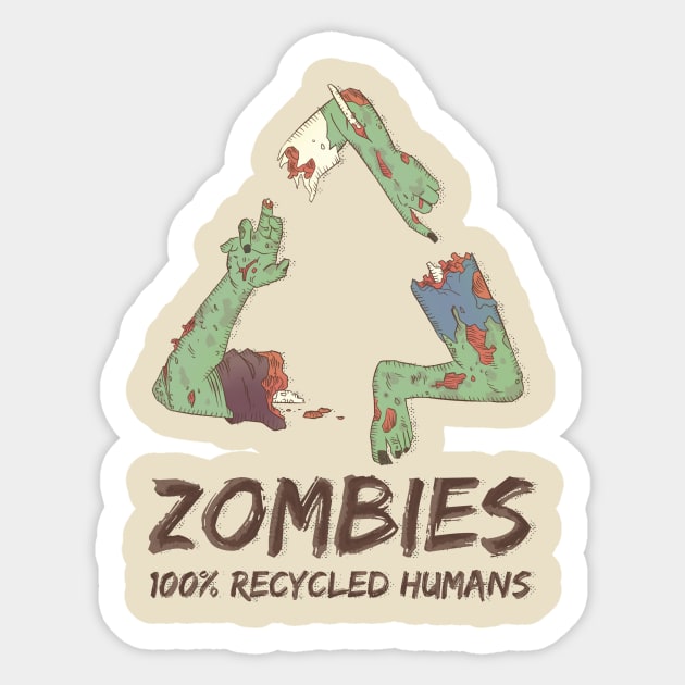 Zombies 100% Recycled Humans Sticker by nerrik